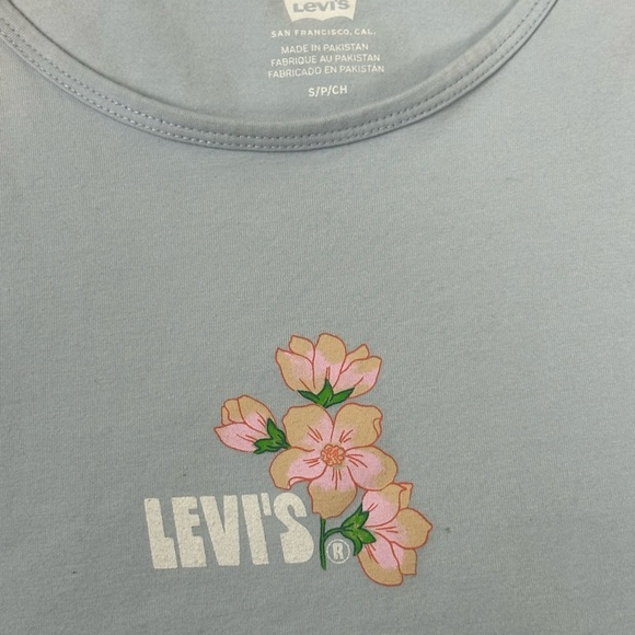 Levi’s Women’s Classic Cotton Cropped 90s Hipster Floral Print Tank Size Small - Picture 8 of 9